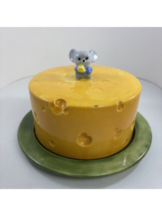 Unbranded Other - Retro Cheese Dish With Mouse On Cheese Lid, 1980’s Vintage